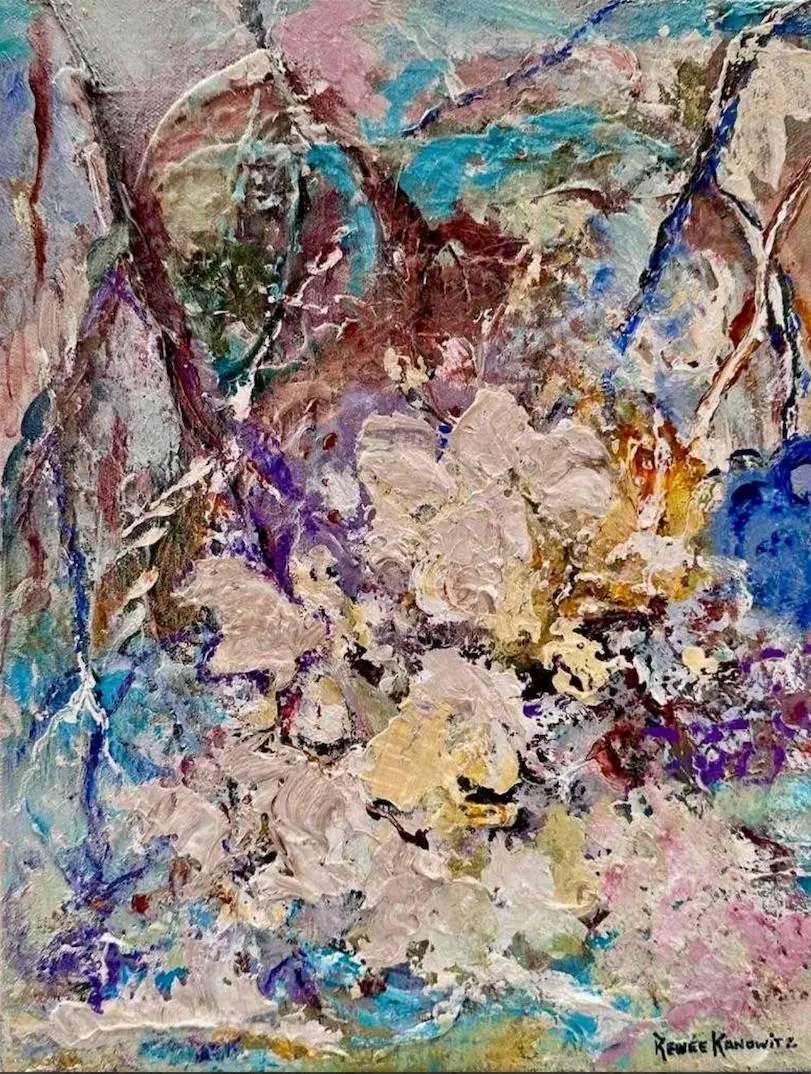 They Dance Together, an abstract painting donated to a charity auction